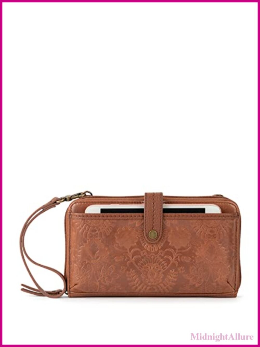 Leather Smartphone Crossbody Wristlet Convertible Zipper Everyday Bag